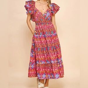 Floral Multicolor Maxi Dress